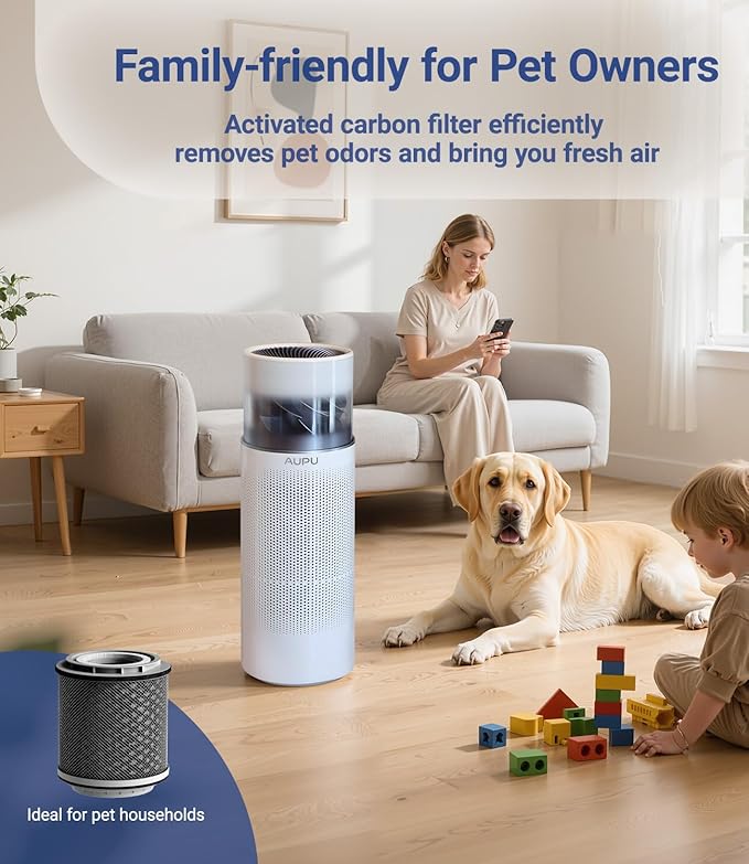 2 in 1 Air Purifier with Humidifier,Air Purifiers for Home Large Room,Humidifier and Air Purifier in one HEPA Purifier for Home Pets Remove Pet Odor Smoke Pollen Dust for Bedroom,Living Room,Office-BubblyBeeBaby