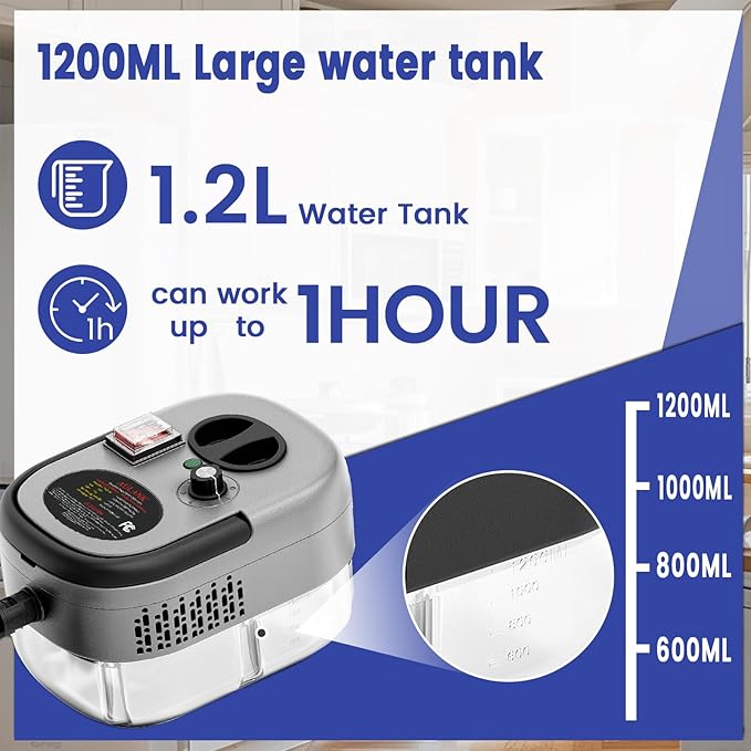 2500W Handheld Steam Cleaner,Portable Car Steamer For Auto Detailing,High-Temperature and Pressure Steam Cleaner For Home, Steam Cleaning Machine for Furniture,Kitchen,Grout,Floor,Tile (Gray)-BubblyBeeBaby