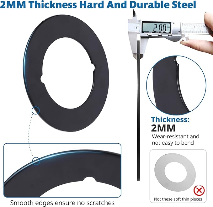 1 Pcs Upgraded Door Knob Plates with Double-Sided Tape –Thick Stainless Steel Scar Plates for Deadbolts & Knobs, Durable Lock Hole Covers for Fixing Loose Knobs and Damaged Areas(Matte Black)-BubblyBeeBaby