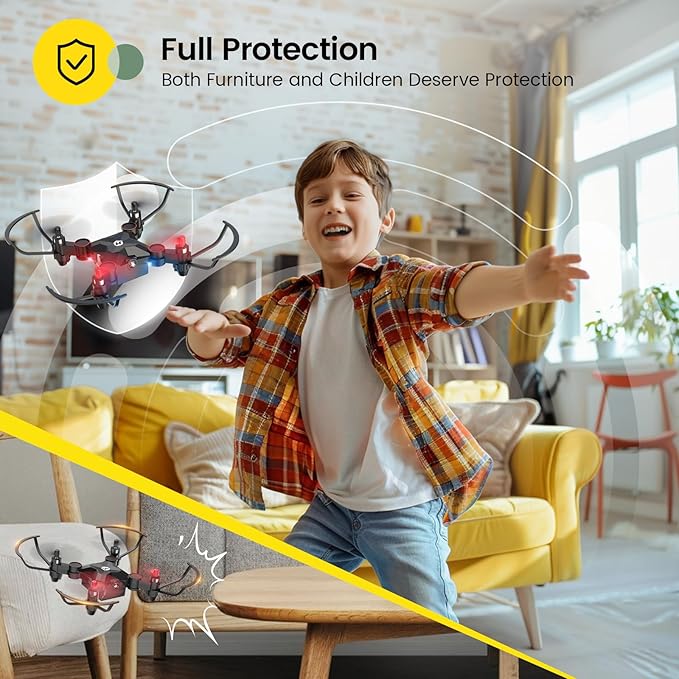 Holy Stone HS190 Foldable Mini Nano RC Drone for Kids Gift Portable Pocket Quadcopter with Altitude Hold 3D Flips and Headless Mode Easy to Fly for Beginners-BubblyBeeBaby