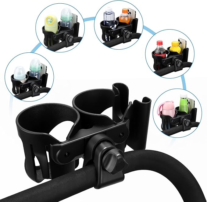 Accmor Universal Cup Holder, Stroller Cup Holder, 360° Rotatable Large Caliber Designed Bottle Holder for Stroller, Bike, Wheelchair, Walker, Scooter-BubblyBeeBaby