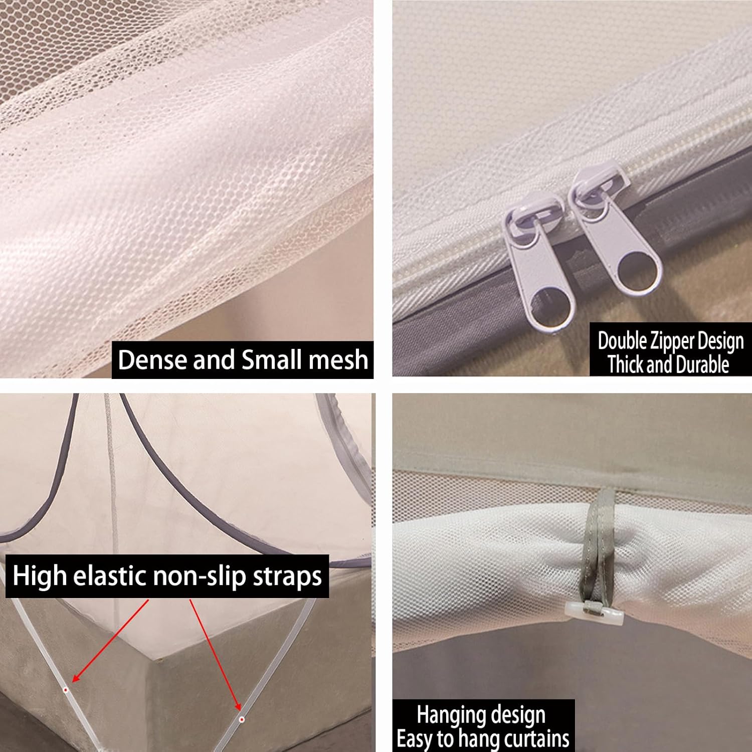 CMINGJ Mosquito Net for Bed, Portable pop up Mosquito Netting with Bottom, Free Installation-Suitable for Bedroom, Camping, Folding Portable Design for Baby Adults (Orange Bear) L79 x W71 x H61