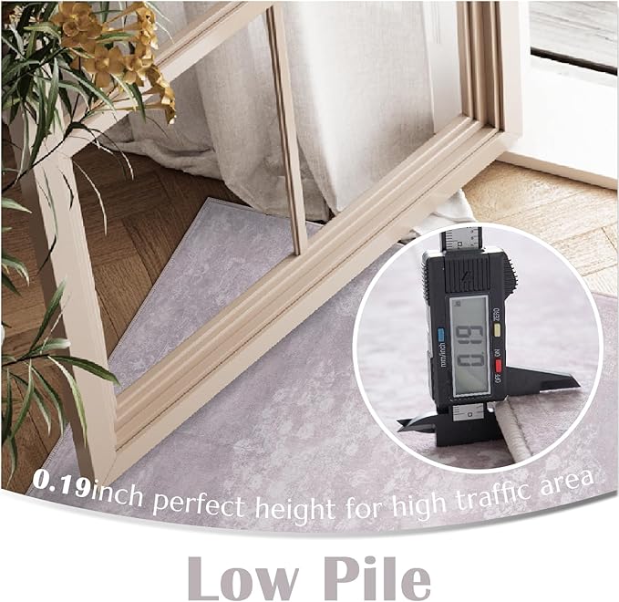 jinchan Vintage Floral Runner Rug 2x5 - Machine Washable Distressed Design Non-Slip Low-Pile Soft Thin Carpet for Hallway Kitchen Farmhouse Bedroom Entryway Laundry Room (2x5ft,Orchid)-BubblyBeeBaby