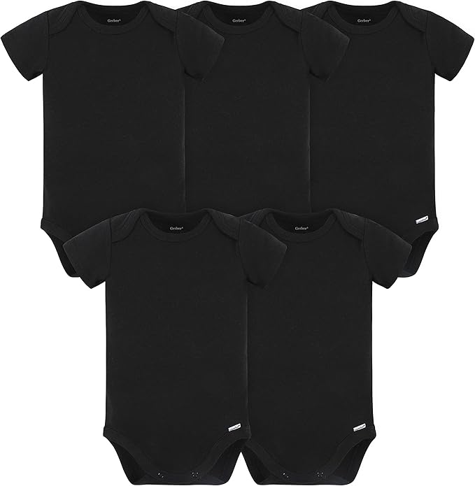 Gerber baby-boys 5 Pack Onesies Multi-packs Bundle Interlock 180 Gsm-BubblyBeeBaby