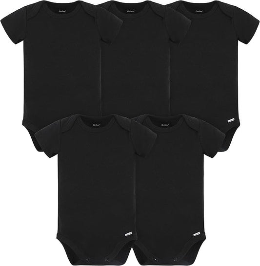 Gerber baby-boys 5 Pack Onesies Multi-packs Bundle Interlock 180 Gsm-BubblyBeeBaby