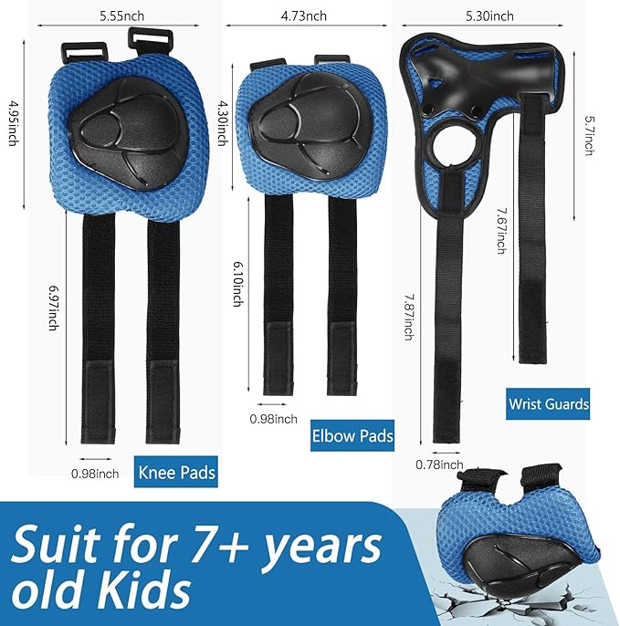 Kids Bike Helmet Set Adjustable Helmet for Ages 3-15 Kids Toddler Boys Girls Youth, Multi-Sport Bicycle Skateboarding Football Rollerskating Scooter Rollerblade Balance Bike Helmets-BubblyBeeBaby