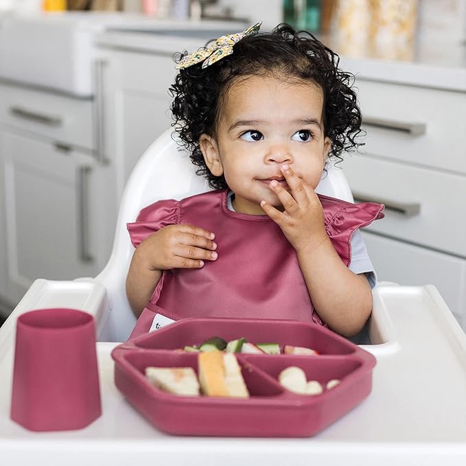 Tiny Twinkle Mess Proof Baby Bibs for Eating - Waterproof, Wipeable Bibs - Toddler Bibs - Travel Friendly - PFAS, PVC, BPA, Phthalate Free - Baby Food Bibs(3 Pack,Unicorn)-BubblyBeeBaby