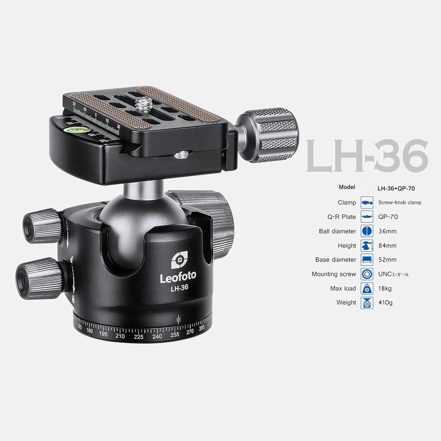 Leofoto Professional Camera Tripod, 50" Compact Carbon Fiber Tripod for DSLR Video Camcorder, 4 Leg Sections, 360° Ball Head, Max Load 8KG/18Lb (LS-254CX+LH-36)