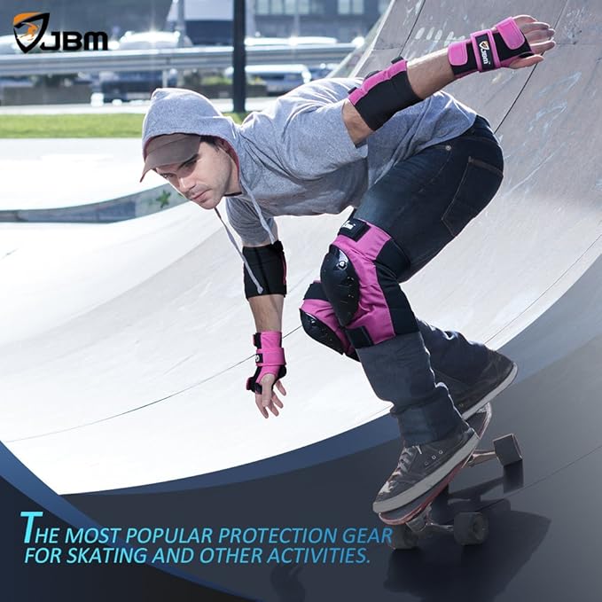 JBM Adult & Kids Knee Pads Elbow Pads and Wrist Guards for Inline Skating, Roller Skating, Skateboarding, Scootering-BubblyBeeBaby