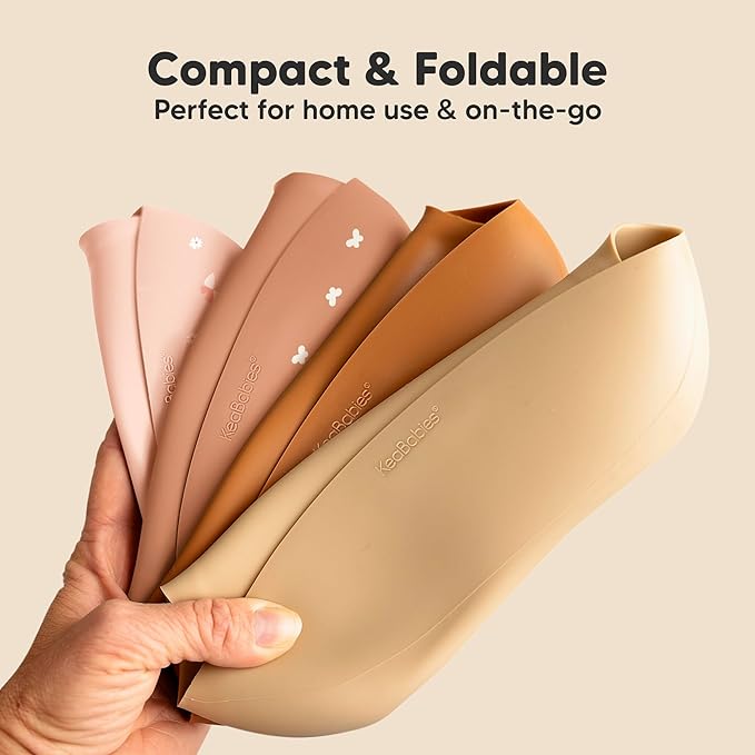 KeaBabies 2-Pack Silicone Baby Bibs for Eating - Sturdy Food-Grade Silicone Bibs for Babies Girl, Boy, Large Food Catcher, Clean & Put On Easily, Waterproof Toddler Feeding Essentials (Butterflies)-BubblyBeeBaby