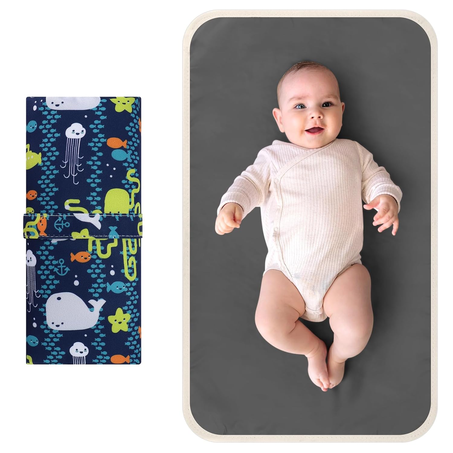 Accmor Portable Diaper Changing Pad, Waterproof Foldable Baby Changing Mat for Travel, Baby Essentials Shower Registry Gifts