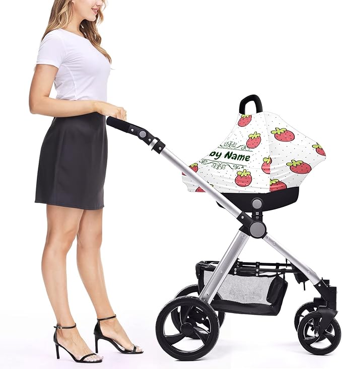 Baby Car Seat Stroller Cover Nursing Cover New Mom Breastfeeding Scarf Soft Stretchy Infant Carrier Cover Car Canopy Coverage-BubblyBeeBaby