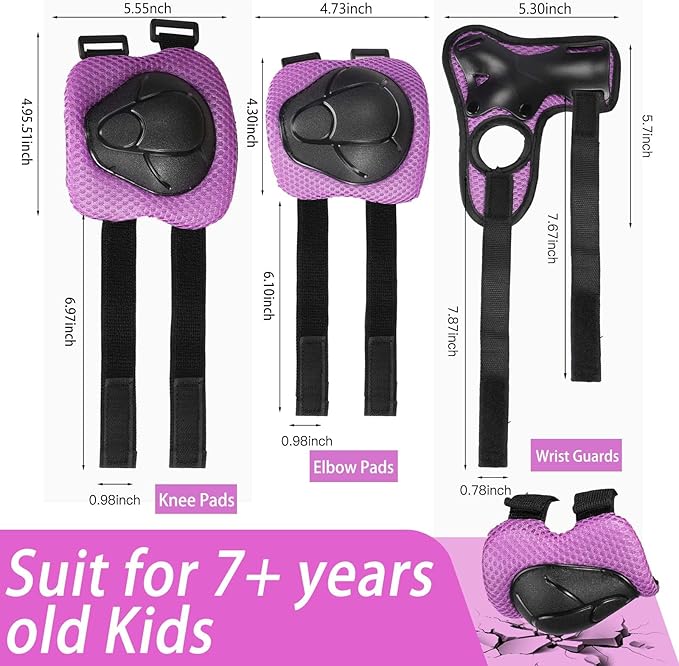 Kids Bike Helmet Set Adjustable Helmet for Ages 3-15 Kids Toddler Boys Girls Youth, Multi-Sport Bicycle Skateboarding Football Rollerskating Scooter Rollerblade Balance Bike Helmets-BubblyBeeBaby