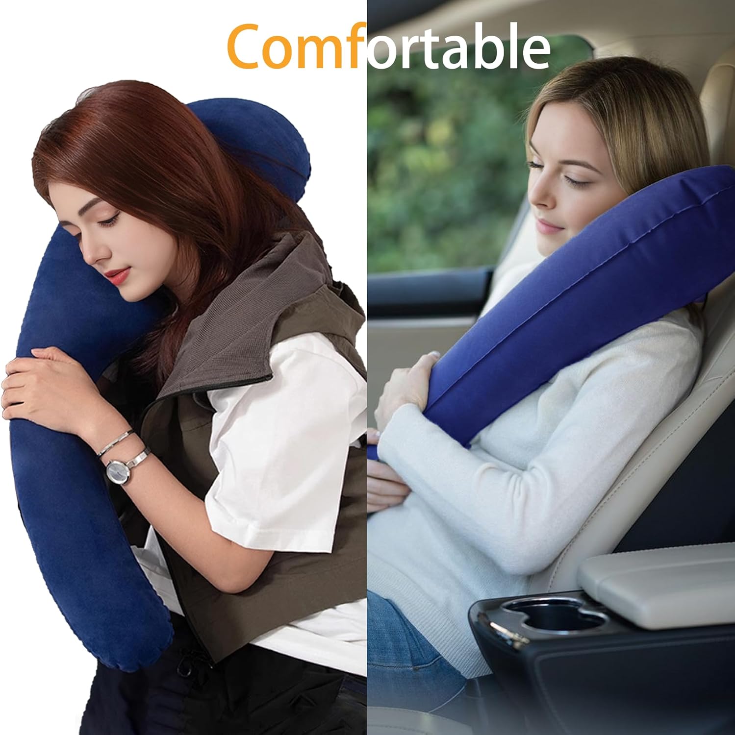 Inflatable Neck Pillow for Traveling on Plane, Inflatable Travel Pillows for Airplanes, Kids Body Pillow, Kids Neck Pillows for Travel, Airplane Pillow for Long Flights