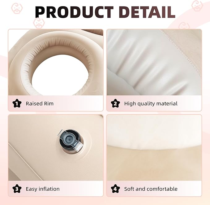Inflatable Pregnancy Belly Mattress, Float with Abdominal Hole Full Body Inflatable Bed for Pregnant Women, The Best Pregnancy Pillow for Sleeping Prone - Relieves Back Hip Pain-BubblyBeeBaby