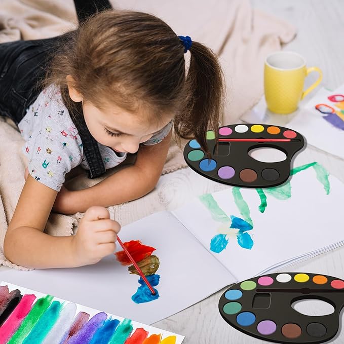 24 Pack Watercolor Paint Set Bulk, with 12 Vibrant Colors and 24 Brushes, Washable Water Color Paint Sets for Kids and Adults, Ideal Gift for Art Party Favors, School Classroom Supplies-BubblyBeeBaby