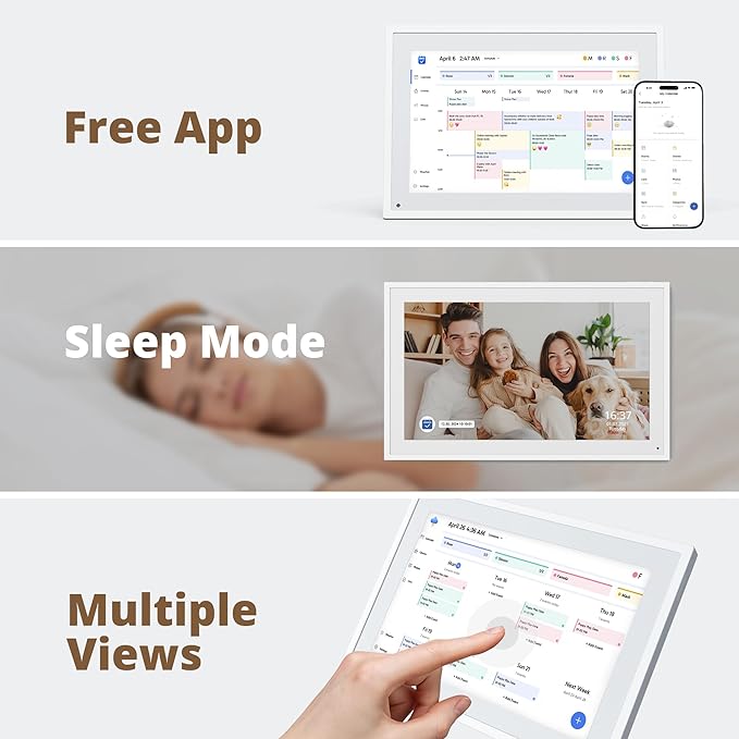 10.1" Digital Calendar Chore Chart – 1080P Full HD Interactive Touchscreen, Smart Family Planner, Hearth Display Digital Wall & Desk Mountable for Seamless Scheduling-BubblyBeeBaby