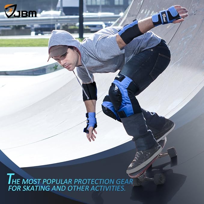 JBM Adult & Kids Knee Pads Elbow Pads and Wrist Guards for Inline Skating, Roller Skating, Skateboarding, Scootering-BubblyBeeBaby