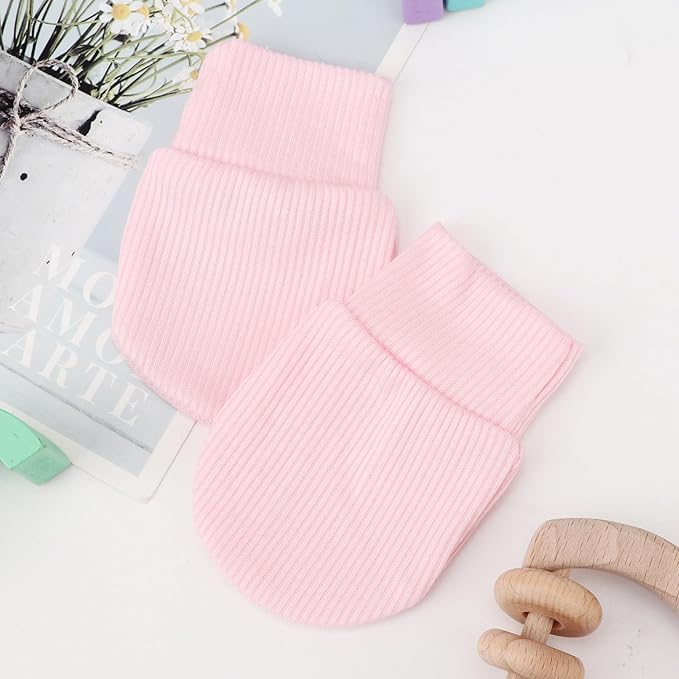 BQUBO 6 Pairs Newborn Baby Boys Girls Mittens 0-6 Months Unisex-Baby Infant Mittens Elastic No Scratch Wrist Gloves-BubblyBeeBaby