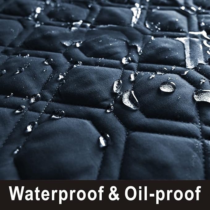 100% Waterproof Dog Bed Cover 68x82 inch Reversible Changing Pad Reusable Camping Mat for Kids/Pet/Dog/Cat Washable Geometric Embroidery Blanket Patchwork Navy+Burgundy-BubblyBeeBaby