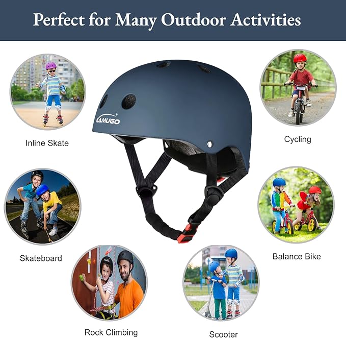 KAMUGO Kids Bike Helmet,Toddler Helmet Adjustable Kids Bicycle Helmet Girls Or Boys Ages 2-8/8-14 Years Old Multi-Sports for Cycling Skateboard Scooter-BubblyBeeBaby
