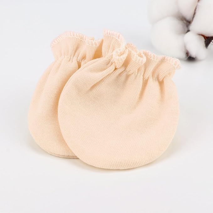 BQUBO Newborn Infant Toddler Mittens No Scratch Cotton Elastic Wrist Gloves Hypoallergenic for 0-6 Months Baby Boys Girls-BubblyBeeBaby