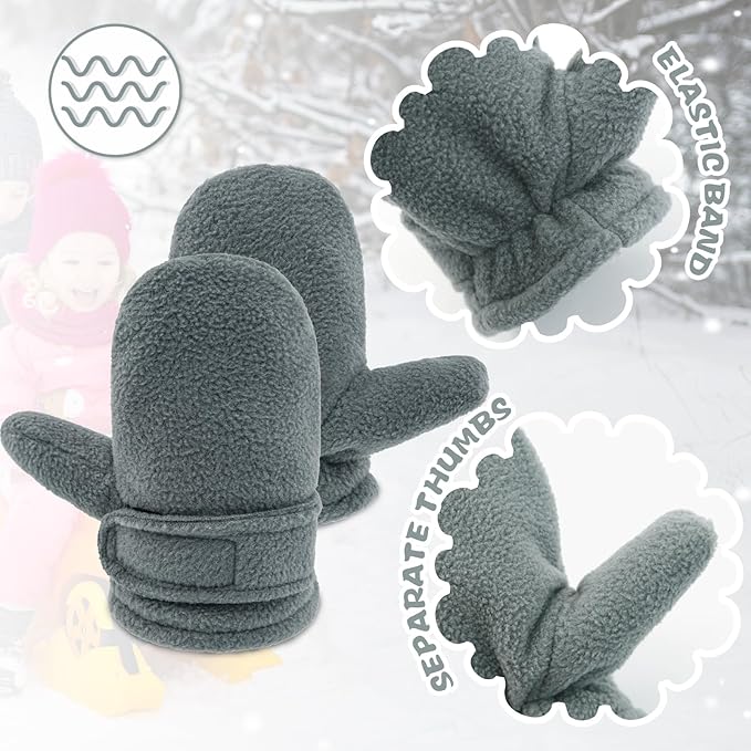 BAVST Baby Toddler Winter Mittens Girls Warm Fleece Lined Gloves Kids Sherpa Lined Mittens for Boys-BubblyBeeBaby