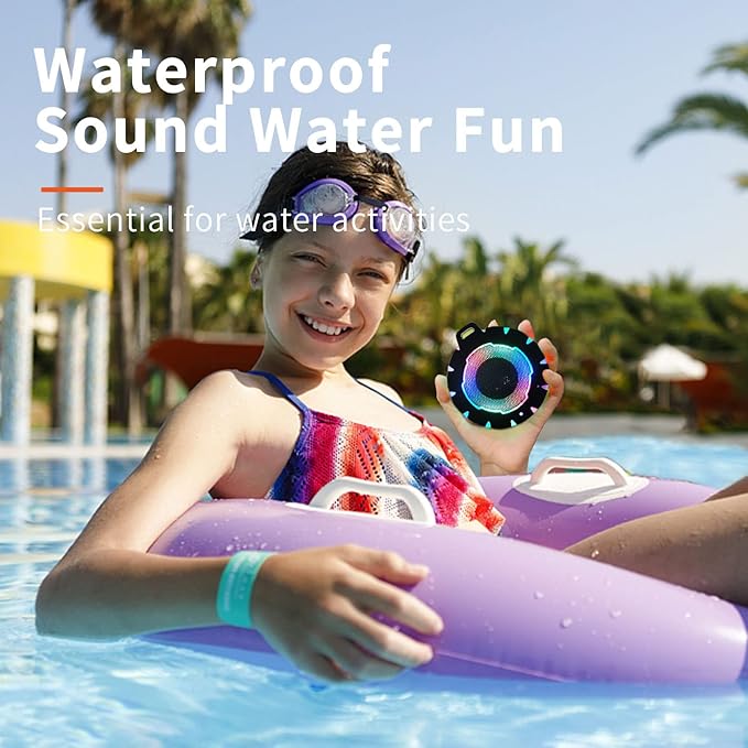 HEYSONG Waterproof Shower Bluetooth Speaker, Durable & Portable with Clear Sound, Ideal for Shower, Pool, Beach & Kayaking – Great Gift for All Ages-BubblyBeeBaby