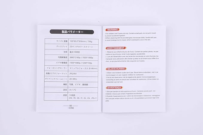 1000X Handheld Microscope for Kids 4K 2.0" Screen Rechargeable Mini Pocket Digital Microscopes w/Slides Kit Portable Edu Gift Age 4-6 8-12 Children Students-BubblyBeeBaby