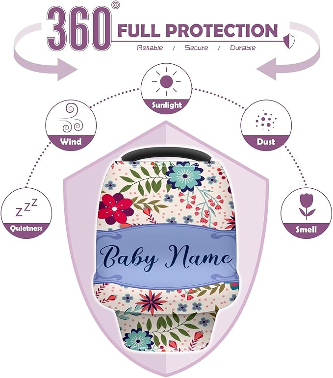 Baby Car Seat Stroller Cover Nursing Cover New Mom Breastfeeding Scarf Soft Stretchy Infant Carrier Cover Car Canopy Coverage-BubblyBeeBaby