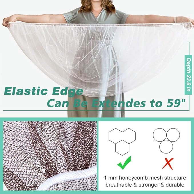 Durable Baby Mosquito Net (2 Pack) - Perfect Bug Net for Strollers, Bassinets, Cradles, Playards, Pack N Plays and Portable Mini Crib (Coffee)-BubblyBeeBaby