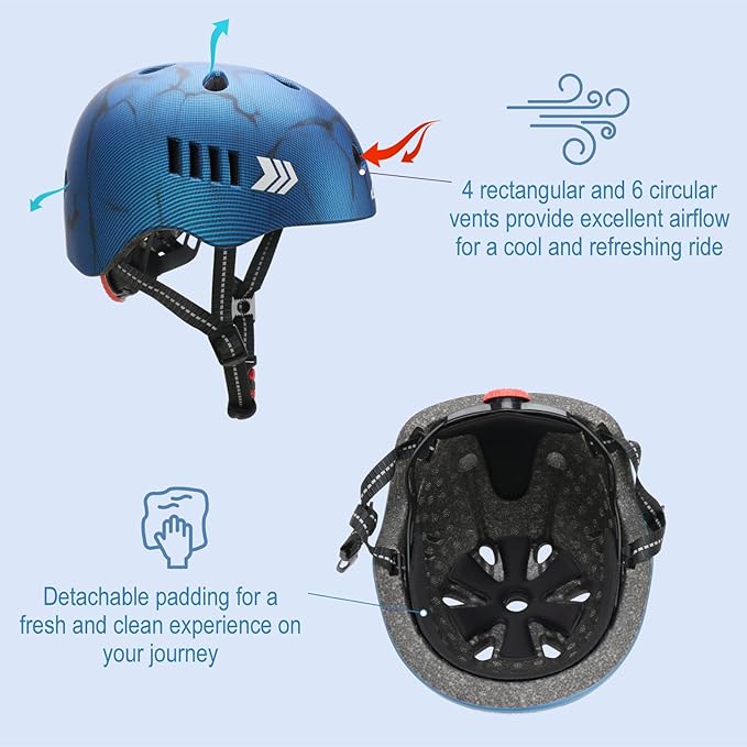 KAMUGO Kids Bike Helmet Set, Toddler Helmet for Ages 2-8 Boys Girls with Sports Protective Gear Set Knee Elbow Wrist Pads for Skateboard Cycling Scooter Rollerblading-BubblyBeeBaby