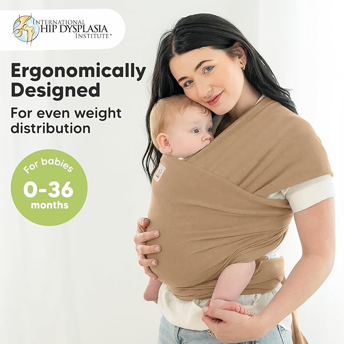 KeaBabies Baby Wrap Carrier - All in 1 Original Baby Carrier Newborn to Toddler Sling, Easy to Wear, Hands Free Bonding, Lightweight, Breathable Infant Wraps (Warm Hearth)-BubblyBeeBaby
