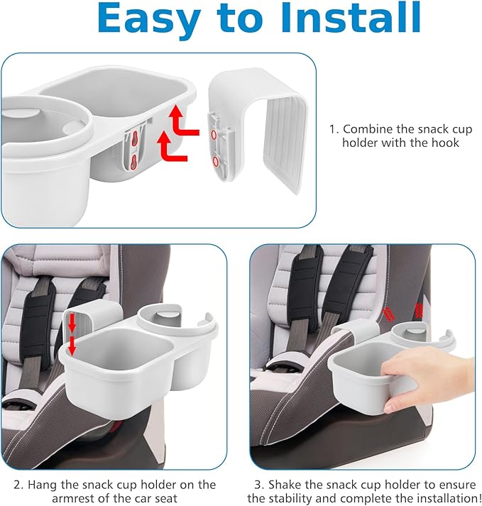 Accmor Child Cup Holder Snack Tray for Convertible Car Seats, Universal Child Cup Holder Compatible with Most Baby Car Seat Models-BubblyBeeBaby