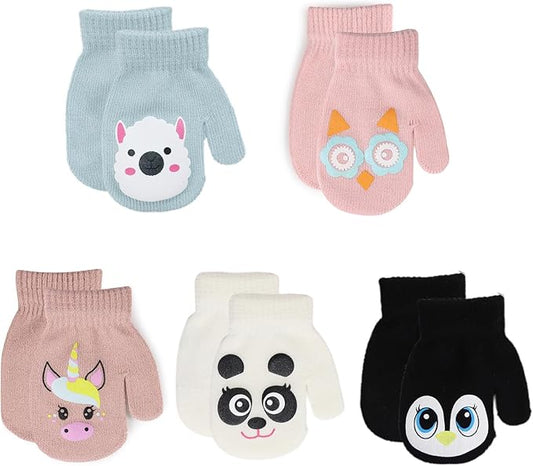 Baby Winter Mittens Toddler Stretch Knit Gloves Magic Warm Glove for Baby Boys Girls-BubblyBeeBaby