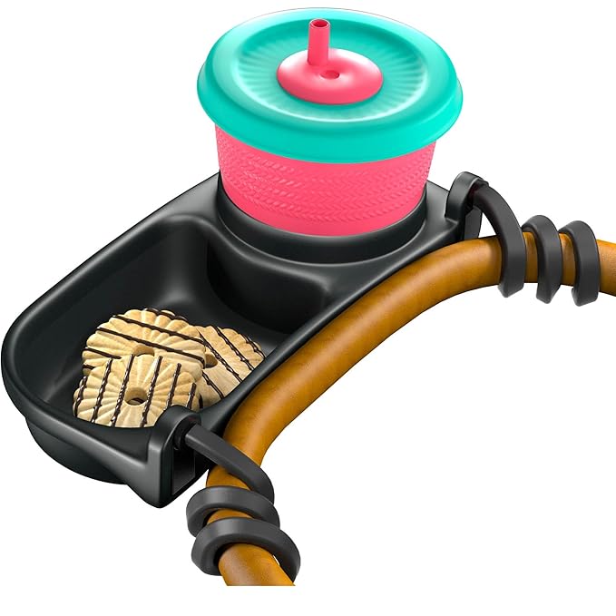 Swanoo Universal Stroller Snack Tray | Compatible with Nuna | Stroller Cup Holder | Silicone Arms Grip Bumper Bar | Stroller Tray Attachment with Cups Holder for Baby Toddler | Stroller Accessories-BubblyBeeBaby