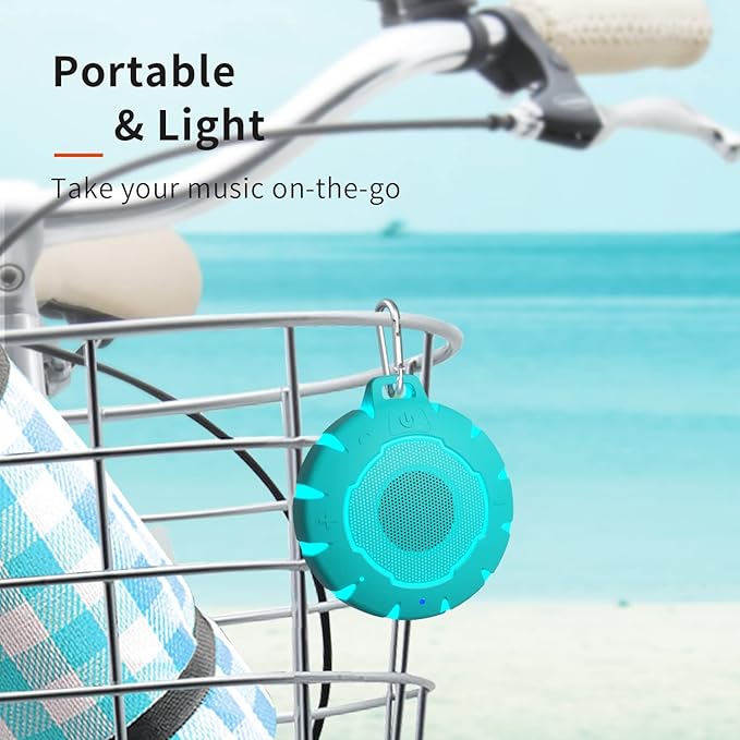 HEYSONG Waterproof Shower Bluetooth Speaker, Durable & Portable with Clear Sound, Ideal for Shower, Pool, Beach & Kayaking – Great Gift for Girls, Women & Men-BubblyBeeBaby