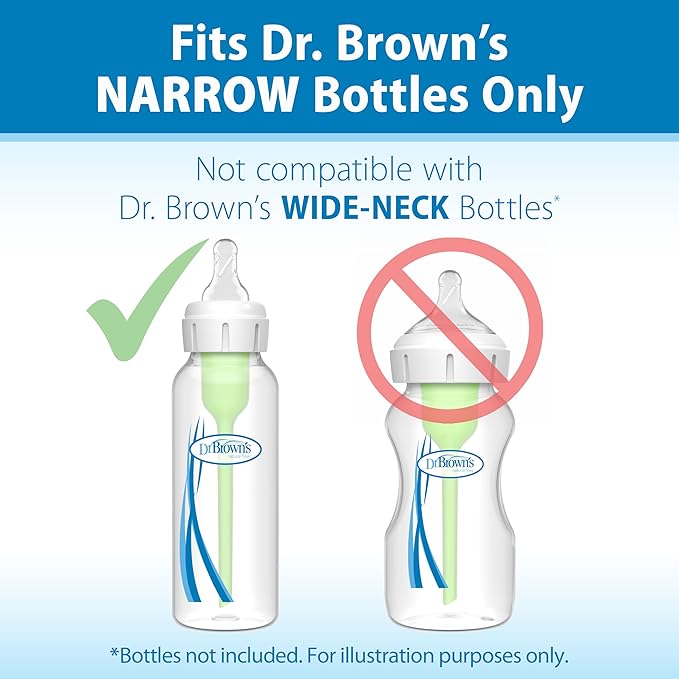 Dr. Brown’s Natural Flow Level 2 Narrow Baby Bottle Silicone Nipple, Medium Flow, 3m+, 100% Silicone Bottle Nipple, 6 Count-BubblyBeeBaby