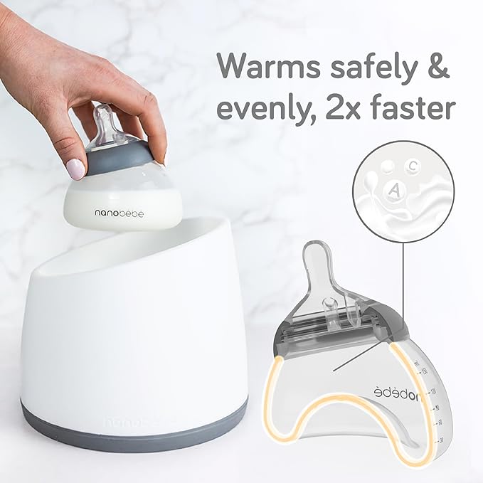 Nanobebe Breastmilk Bottle, Breastfeeding Newborn Breast Like, Anti Colic, Perfect Latch, Preserves Breast Milk nutrients, Twin-Pack Sage-BubblyBeeBaby
