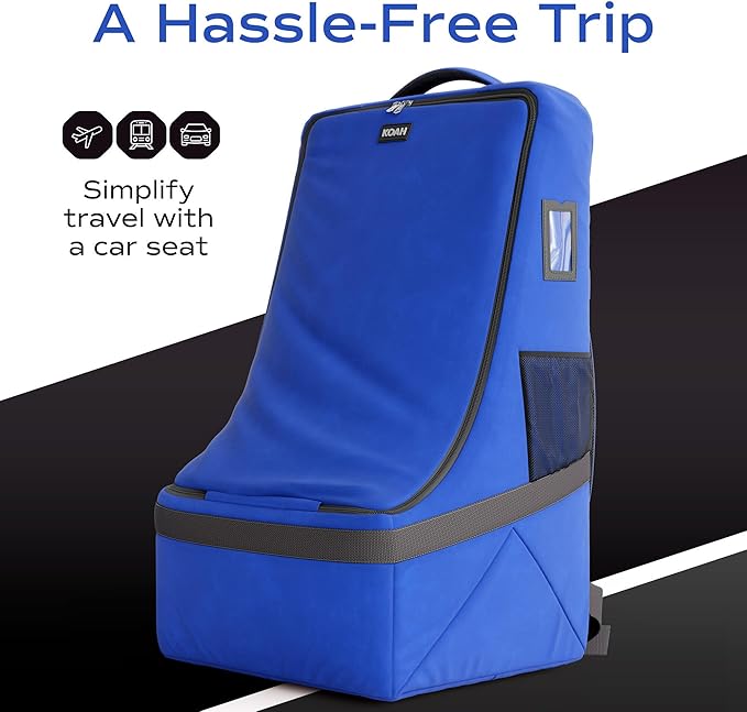 Koah Car Seat Backpack Padded Bag for Air Travel and Airport Gate Check-in with Padded Shoulder Straps-BubblyBeeBaby