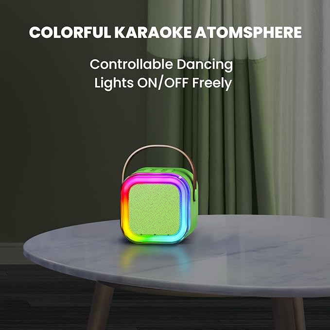 IROO Mini Karaoke Machine for Kids, 2025 TOP Toys Birthday Gifts Ideas for Girls Ages 4, 5, 6, 7, 8, 9, 10, 12+ Years Old, Portable MP3 Player with 2 Wireless Mics for Party-BubblyBeeBaby