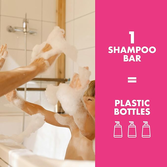 Hydrolyzed Oat Protein + Squalane Shampoo Bar for Girls - 4.5oz - For all Hair Types - Gentle on sensitive Eyes & Scalp - Natural, Tear-Free, Sulfate & Paraben-Free - Made in USA - 4.5oz-BubblyBeeBaby