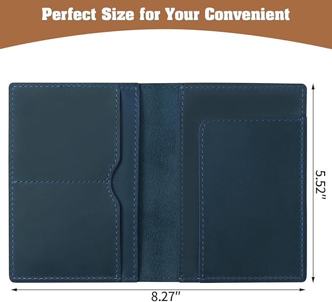 Jack&Chris Leather Passport Holder, Handmade Passport cover, Travel Wallet Cover Case for Men and Women, Leather Travel Documents Organizer Protector, JC107-BubblyBeeBaby