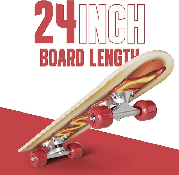24 inch Rude Boyz Mini Cruiser Skateboard - Aluminium Trucks - Kids Skateboard Ages 5-8 Beginner - Skateboards for Kids-BubblyBeeBaby