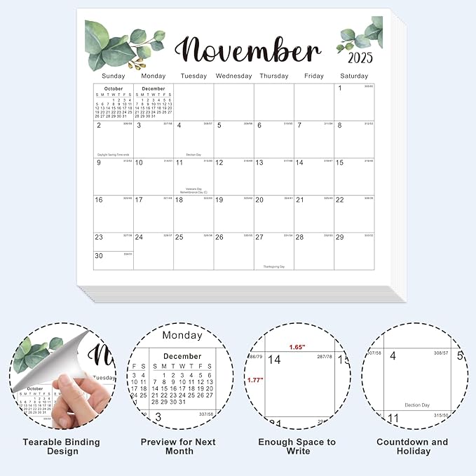 2025-2026 Magnetic Fridge Calendar 18 Monthly Magnetic Calendar for Refrigerator 2025-2026 Wall Calendar Planner Runs from June 2025 Until November 2026 Easy Organizing Markers Tearable (Nature)-BubblyBeeBaby