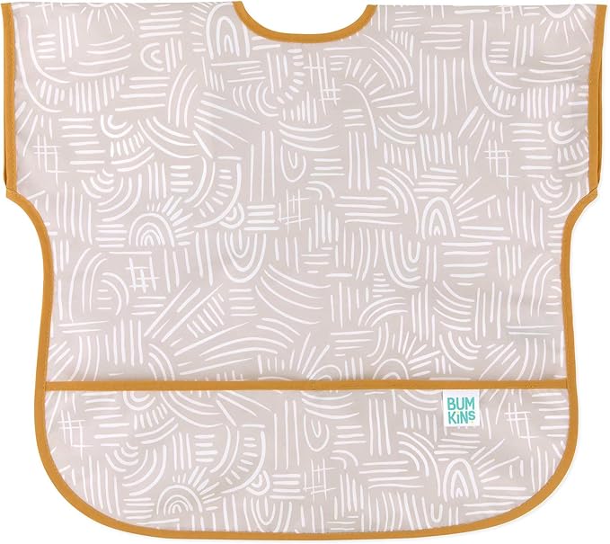 Bumkins Bibs - Toddler Bibs, Waterproof, Large for 1-3 Years, Short Sleeve-BubblyBeeBaby