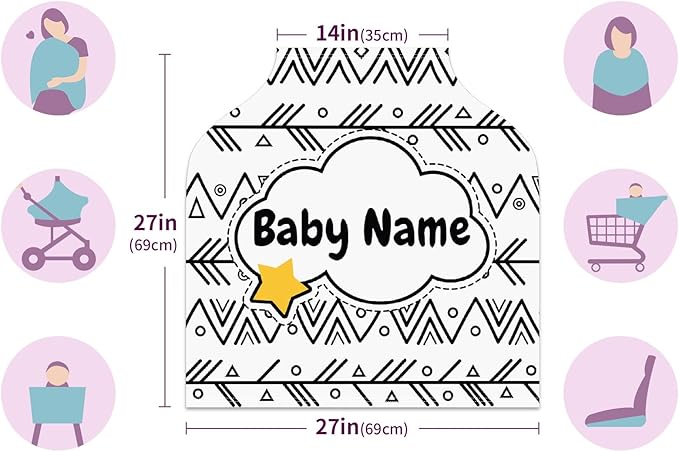 Baby Car Seat Stroller Cover Nursing Cover New Mom Breastfeeding Scarf Soft Stretchy Infant Carrier Cover Car Canopy Coverage-BubblyBeeBaby