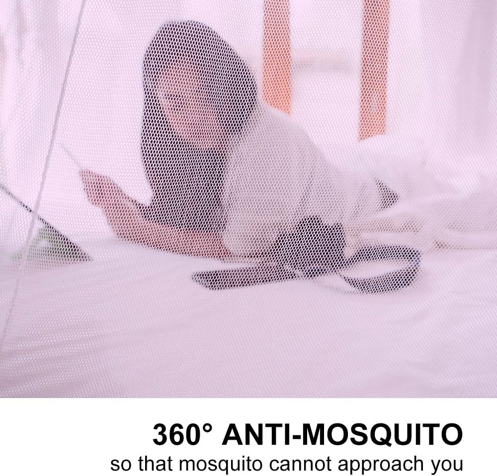 Pop-Up Mosquito Net Tent for Beds, Portable Folding Design with Net Bottom Bedroom and Outdoor Trip for Baby Adults, Easy to Install and Wash for Twin to King Size Bed 79 x71x59 inch (Pink)