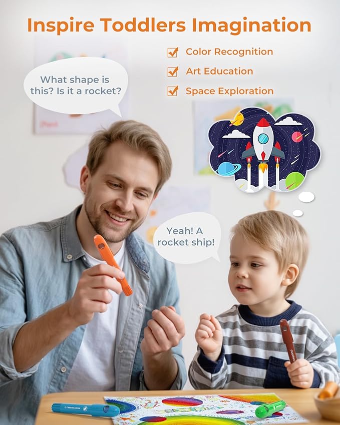 12 Colors Twist Crayons for Toddlers 1-3, Non-Toxic Washable Crayons for Ages 4-8 with Storage Bucket, Ultra-Silky and Easy to Hold Art Supplies, Ideal Coloring Gift for Boys and Girls-BubblyBeeBaby