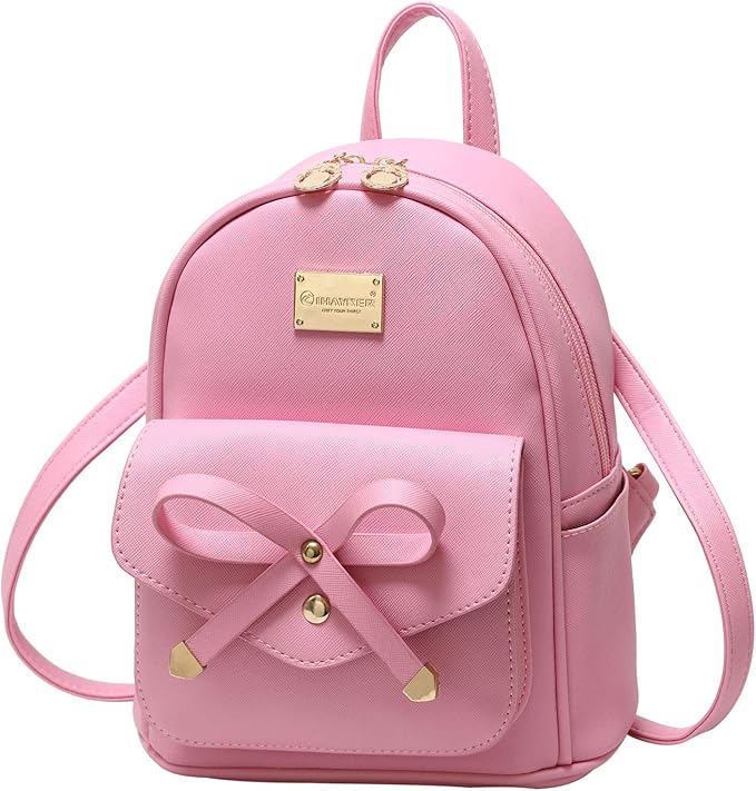 I IHAYNER Girls Bowknot Cute Leather Backpack Mini Backpack Purse for Women-BubblyBeeBaby